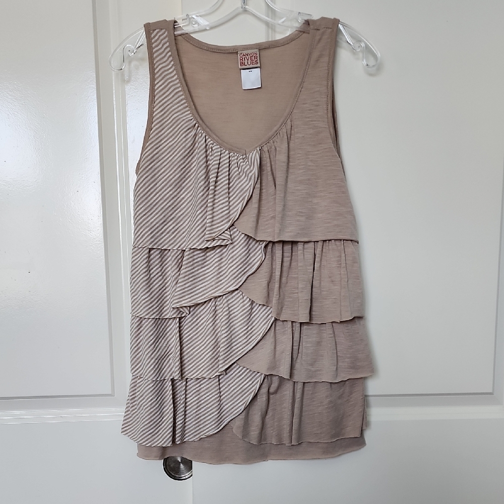 Canyon River Blues Tan Layered Tank Top